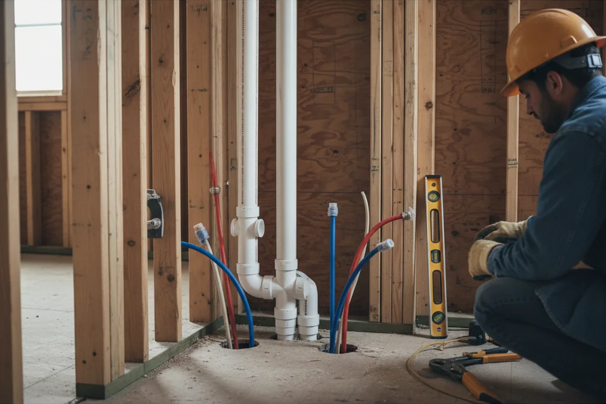 Drain and supply rough-in during Sump Pump Repair in Blissfield