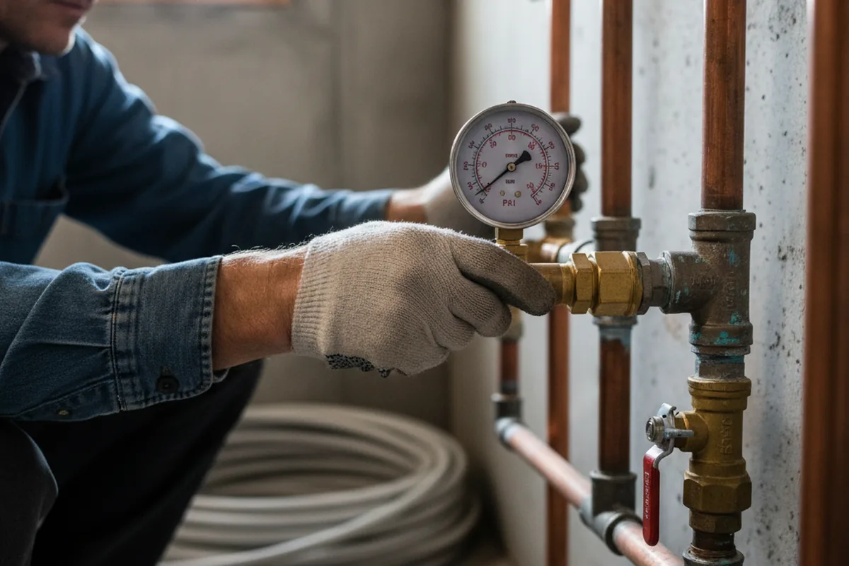 Pressure testing a repaired line during Water Line Repair in Blissfield